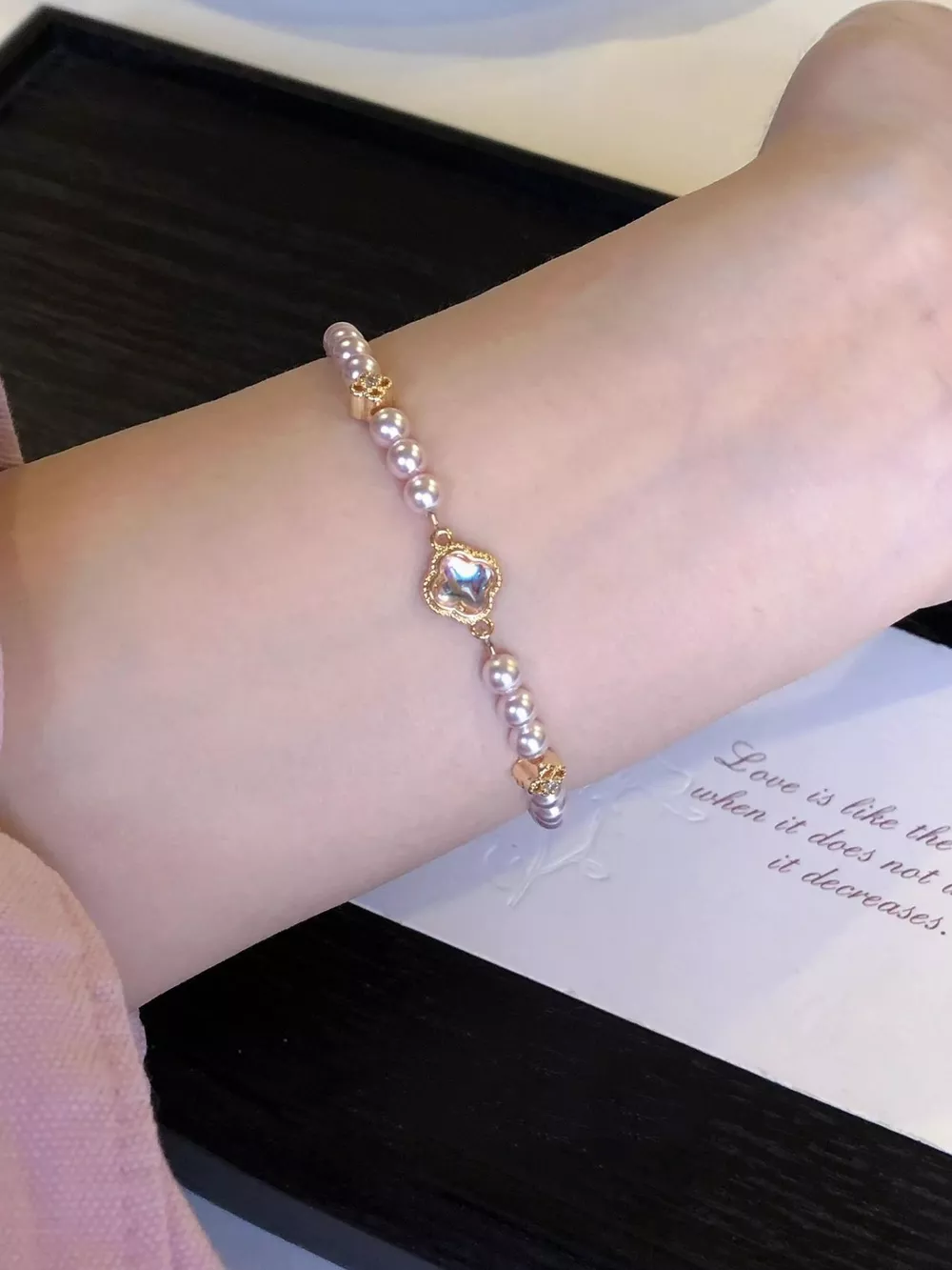 Pearl Clover Charm Bracelet, image 6