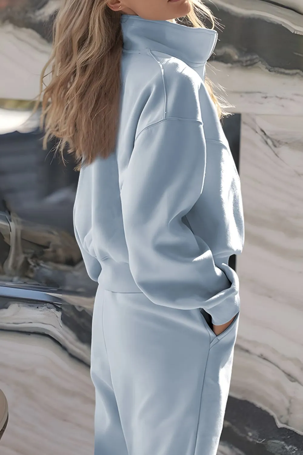 Half Zip Long Sleeve Top and Joggers Set, image 6