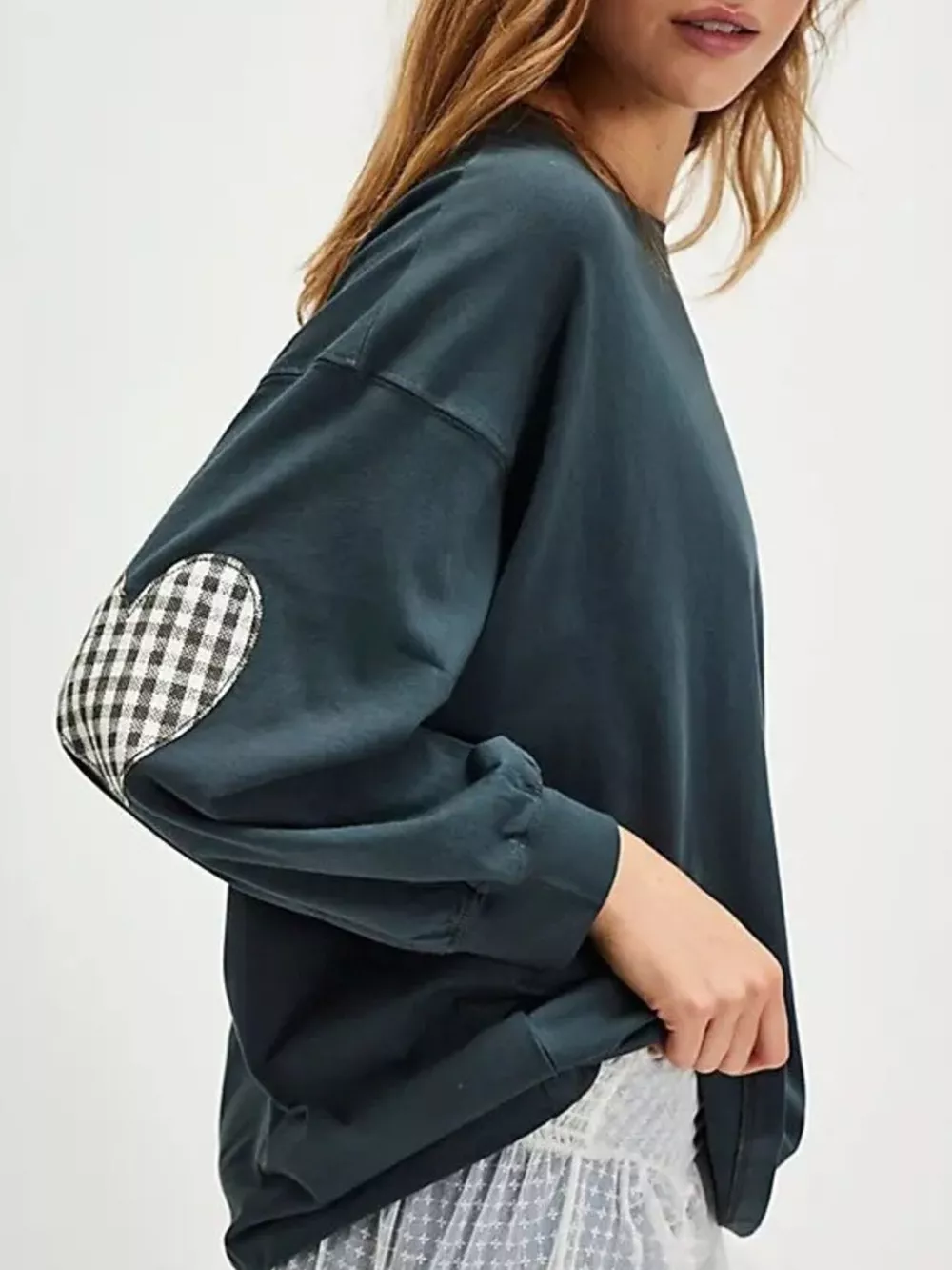 Heart Patch Long Sleeve Sweatshirt, image 7