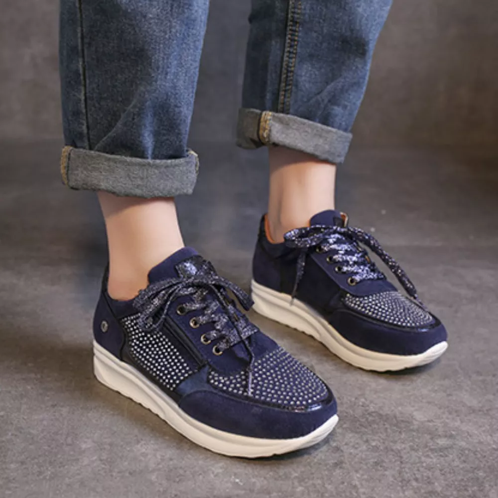 Lace Up Round Toe Sneakers, image 2