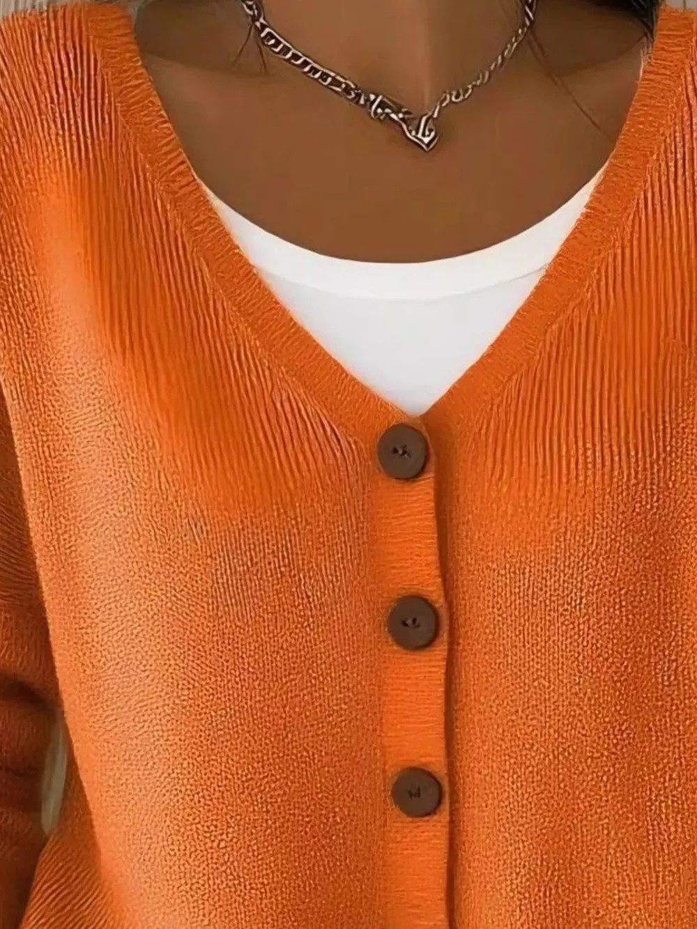 Full Size V-Neck Button-Down Knit Cardigan Plus Size, image 14