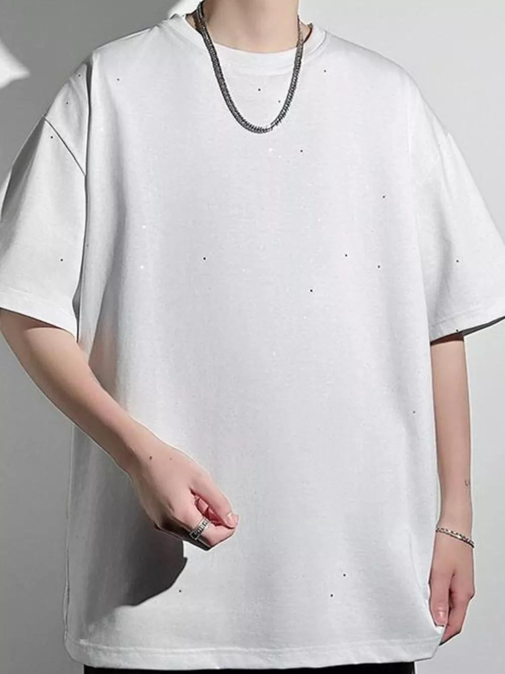 Men's Plus Size Round Neck Short Sleeve T-Shirt, image 2