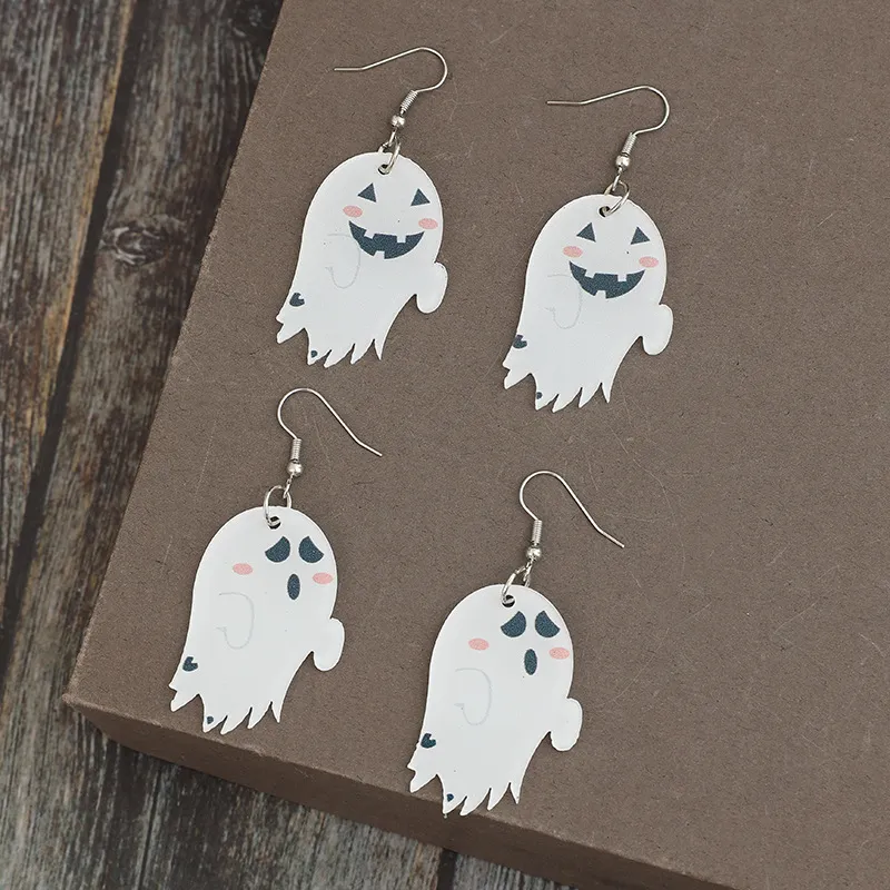 2 Piece Alloy Acrylic Ghost Dangle Earrings, image 4