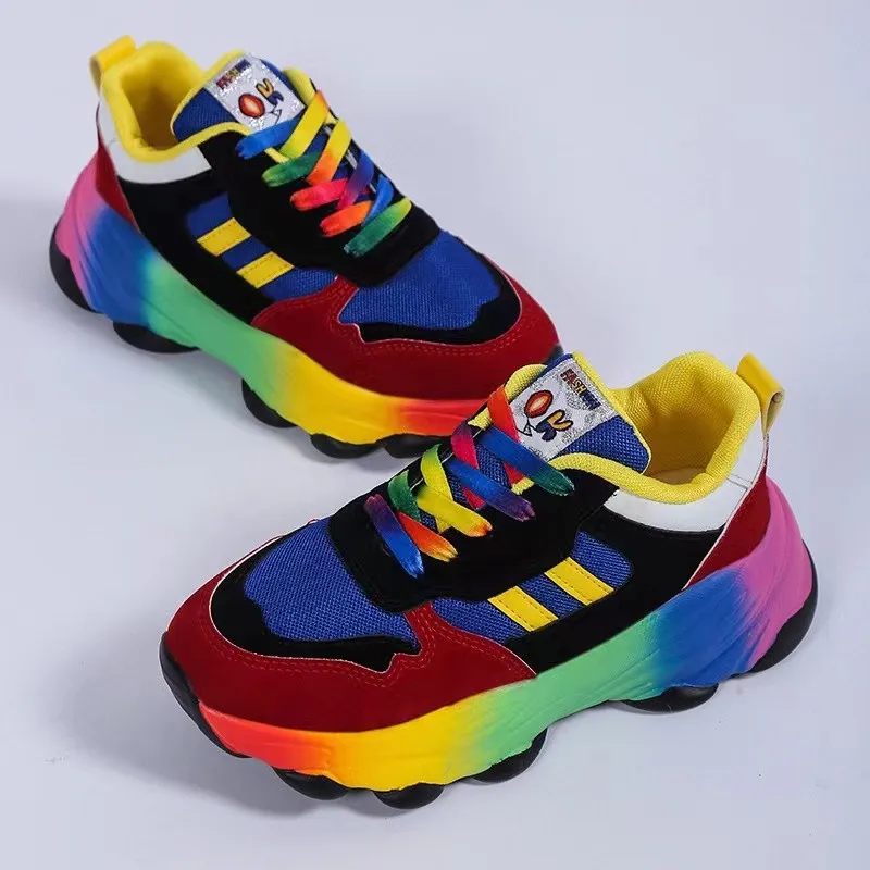 Lace-Up Mesh Round Toe Platform Sneakers, image 2