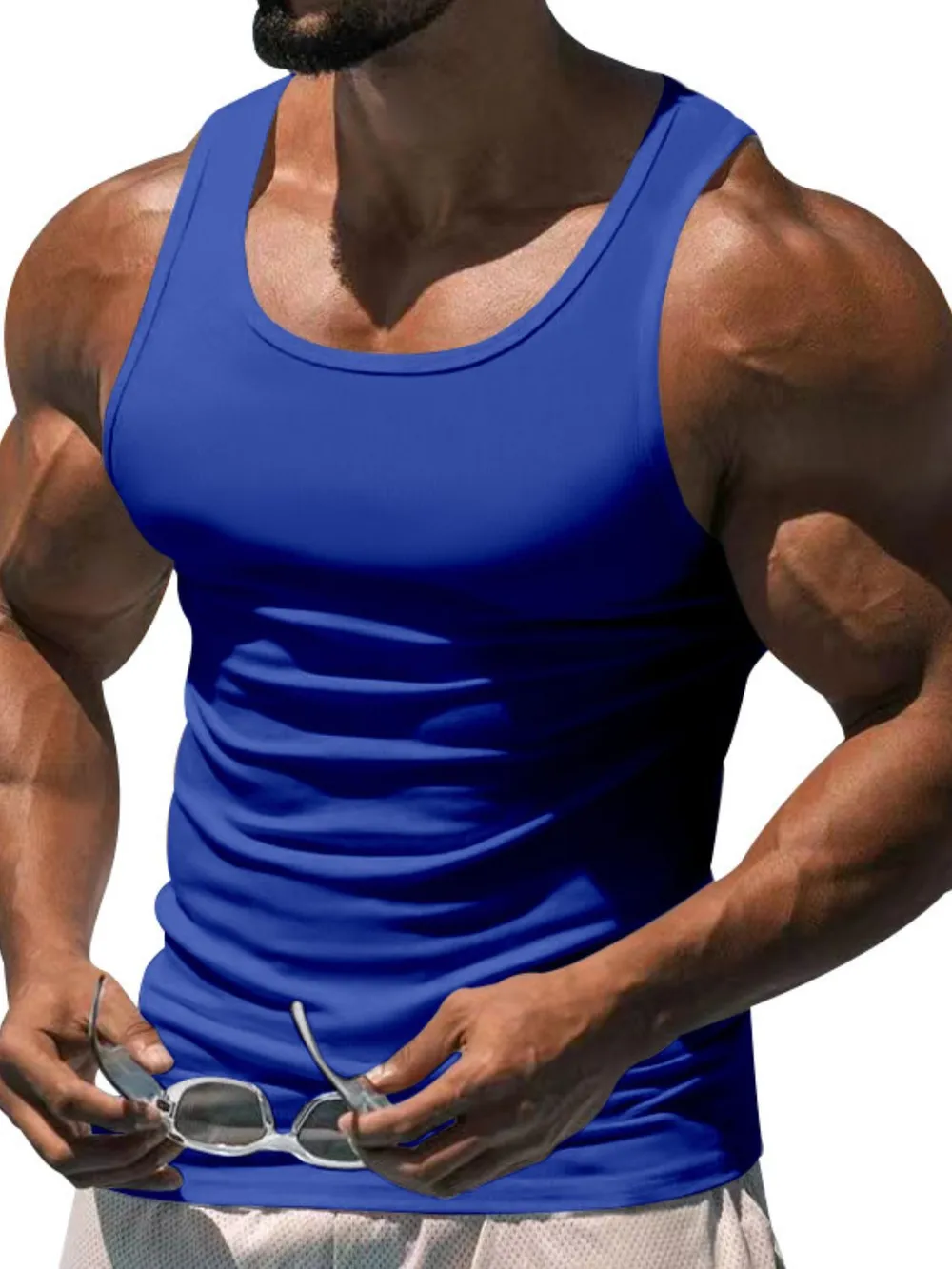 Men's Plus Size Wide Strap Tank, image 4