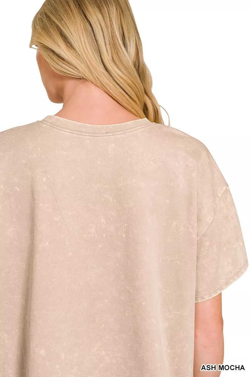 French Terry Acid Washed Relaxed Top & Short Set, image 7
