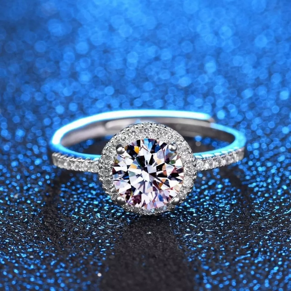 1 Carat Moissanite 925 Sterling Silver Ring, image 5