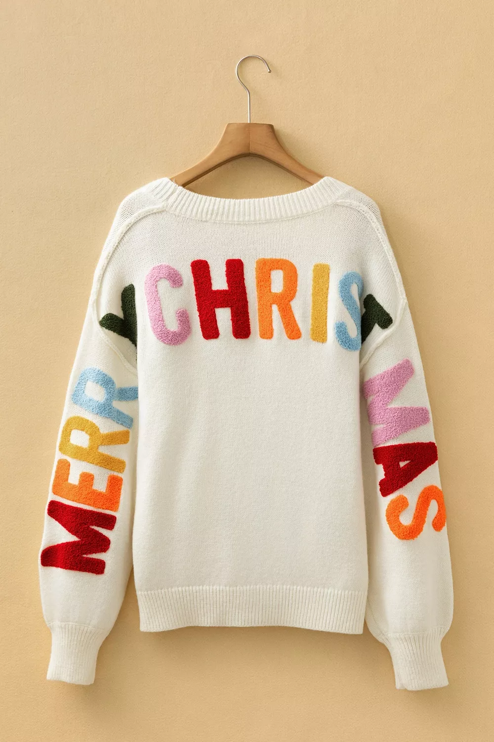 'HO HO HO' Button Up Knit Cardigan, image 8