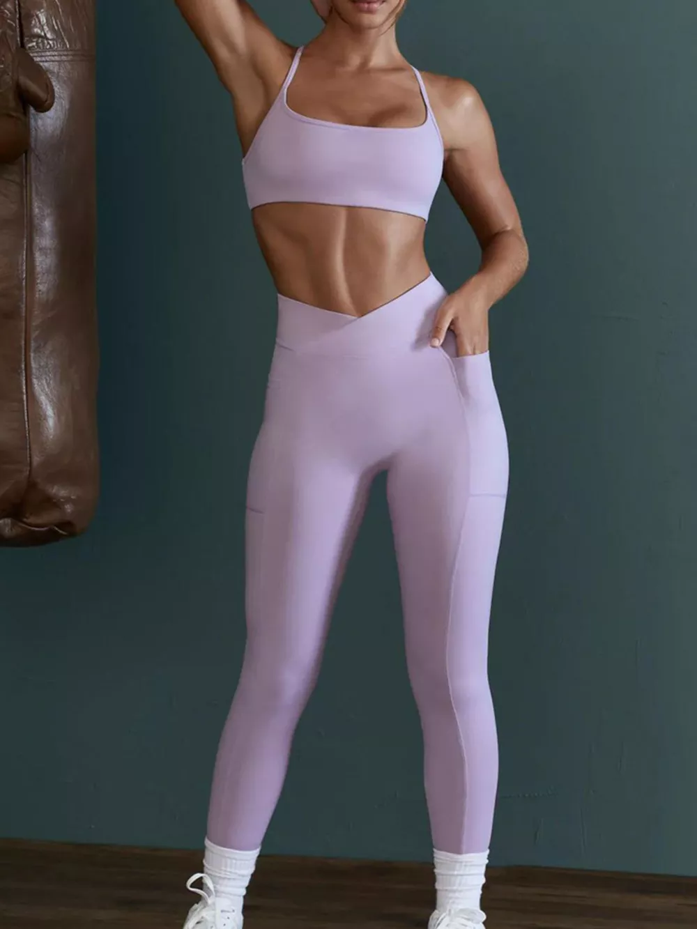 Seamless Cross-Waist Cami and Leggings Active Set, image 11