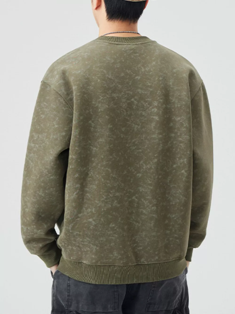 Men's Plus Size Enjoy Round Neck Long Sleeve Sweatshirt, image 3