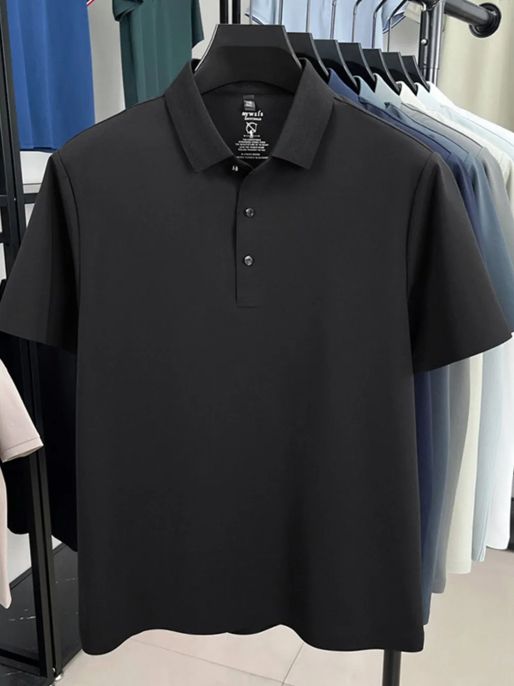 Men's Plus Size Button Detail Short Sleeve Polo, image 3