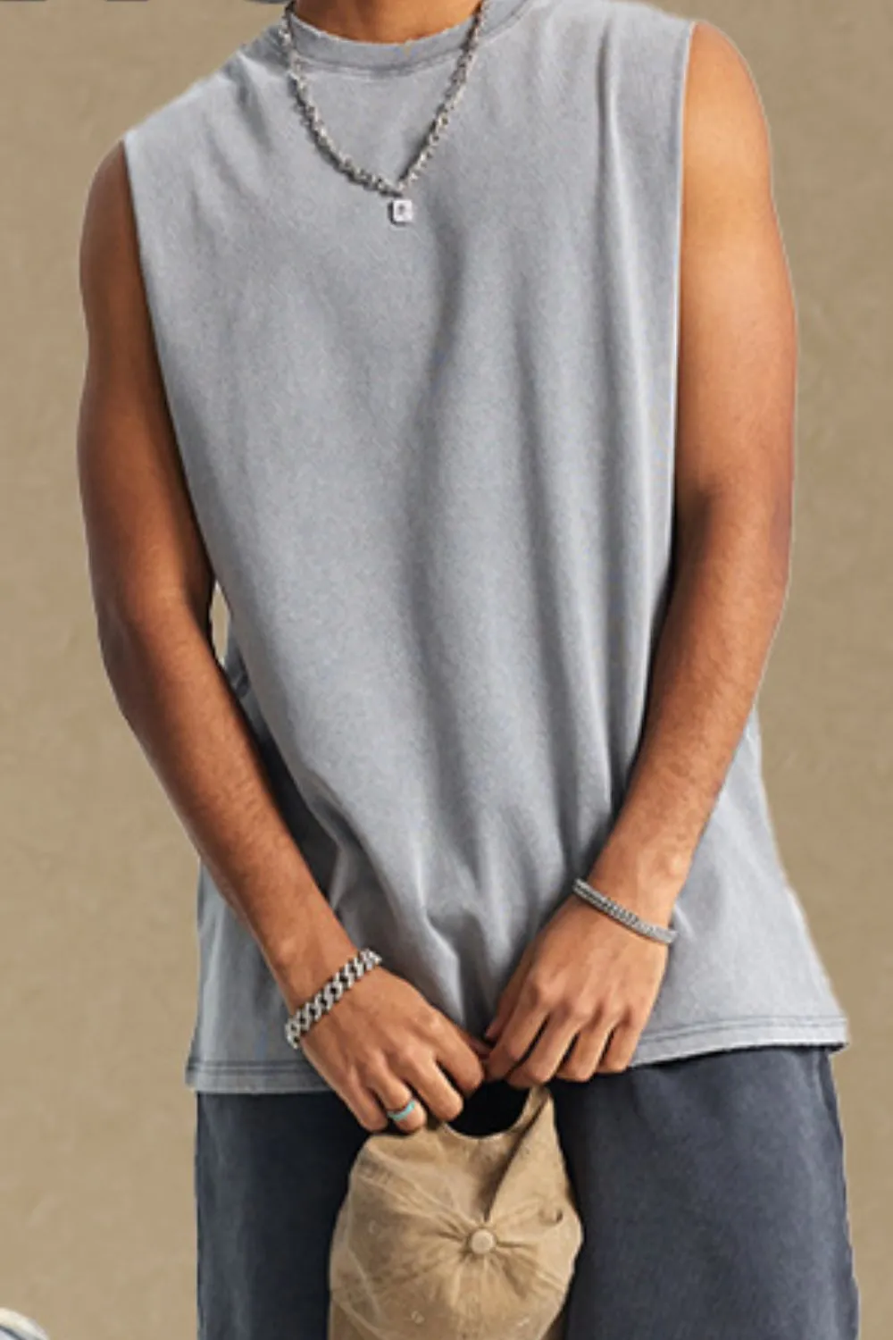 Men's Round Neck Tank, image 4