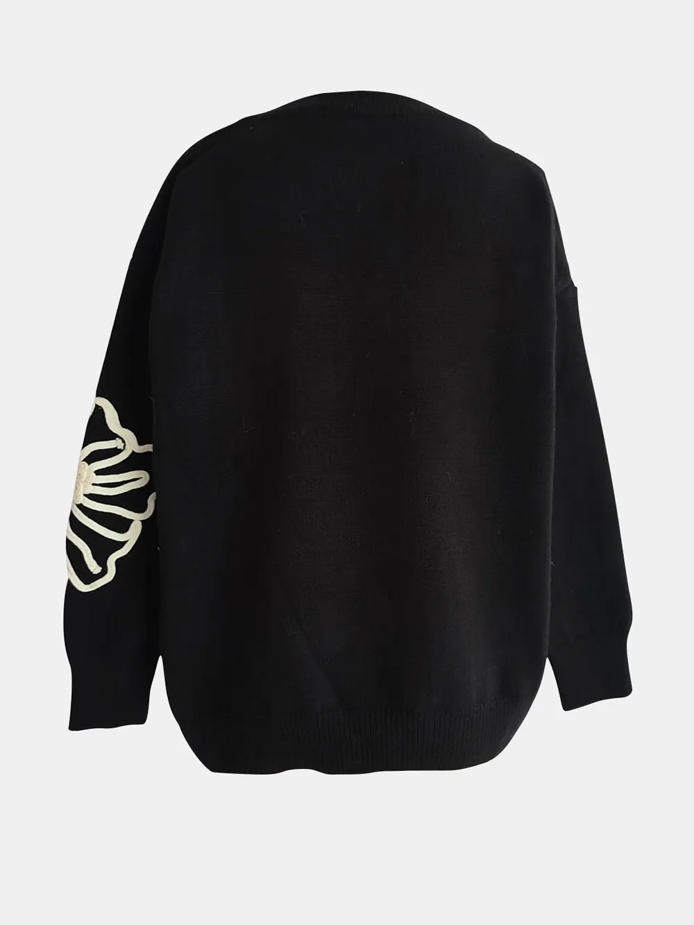 Flower Round Neck Long Sleeve Sweater, image 15