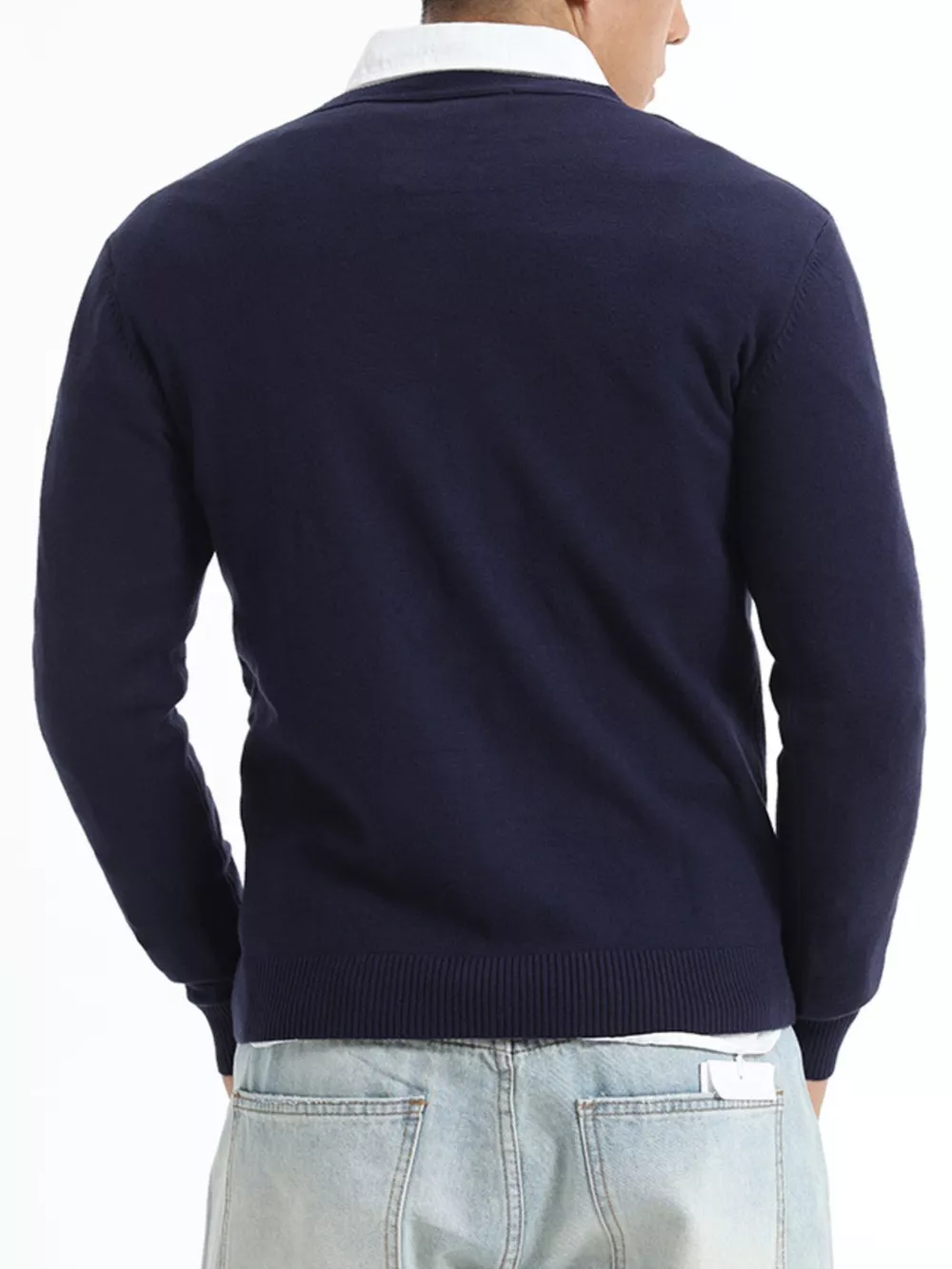 Men's Plus Size Button-Down Knit Cardigan, image 10