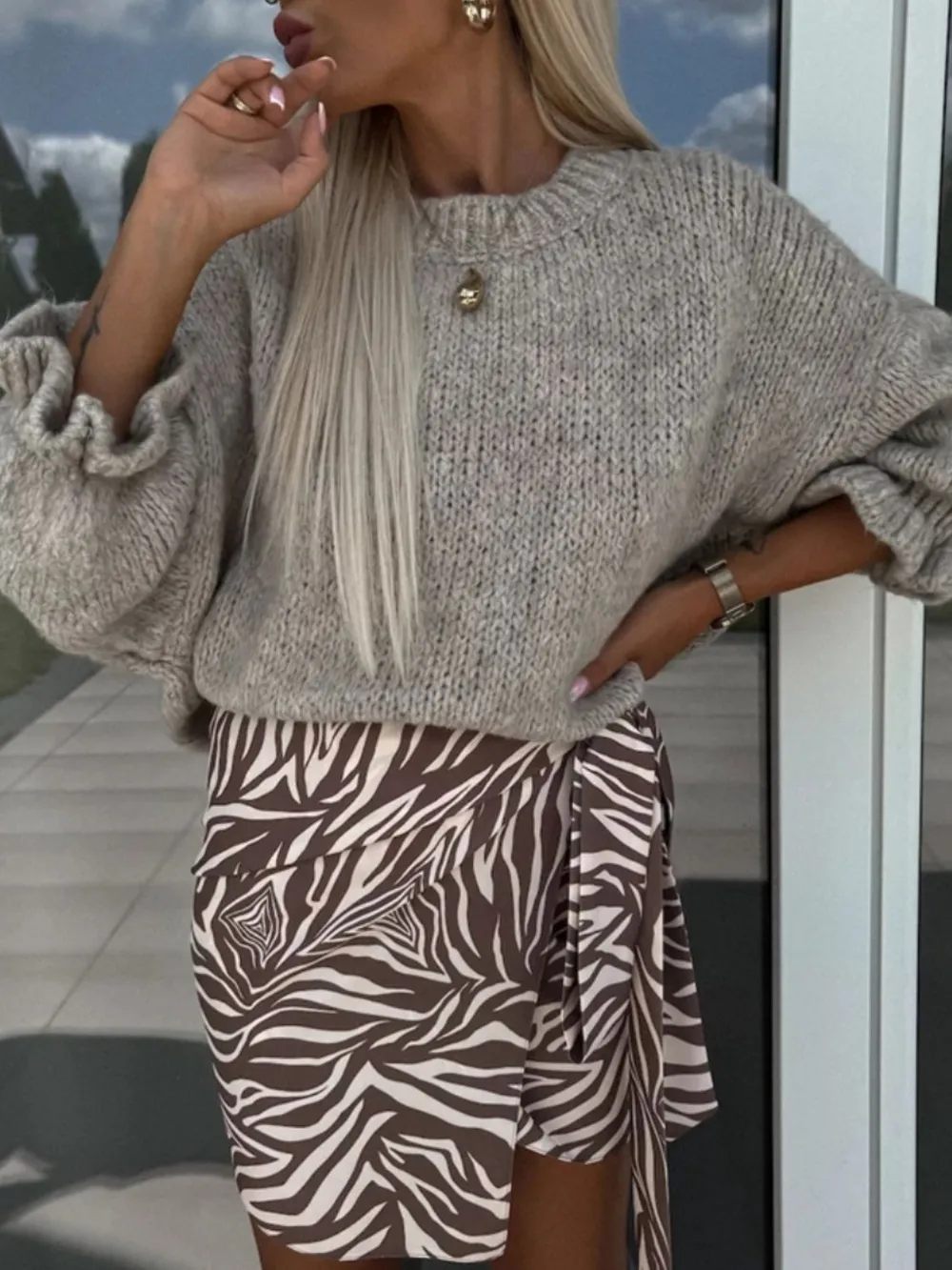 Round Neck Long Sleeve Sweater, image 7