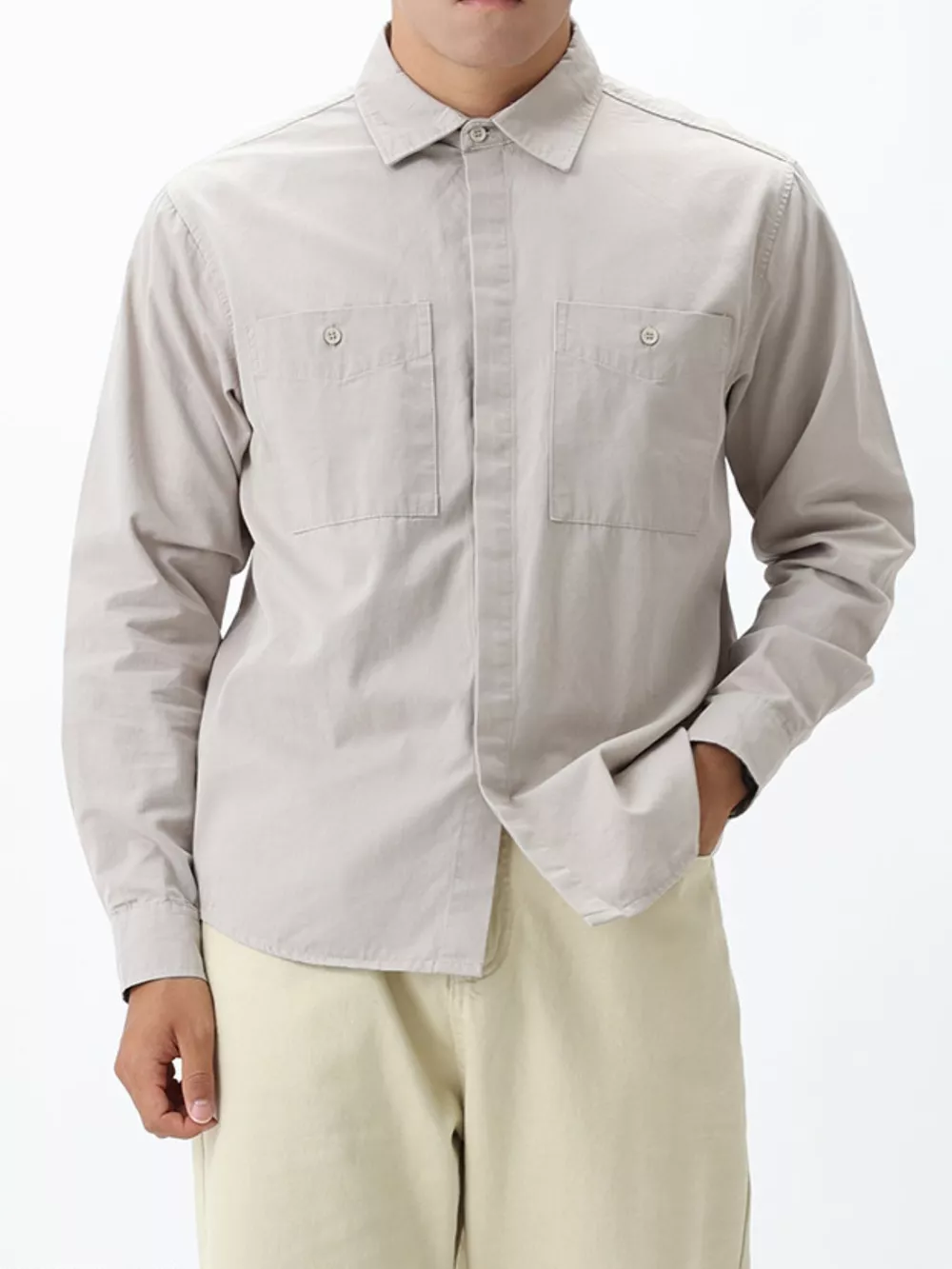 Men's Plus Size Button Down Long Sleeve Shirt, image 2