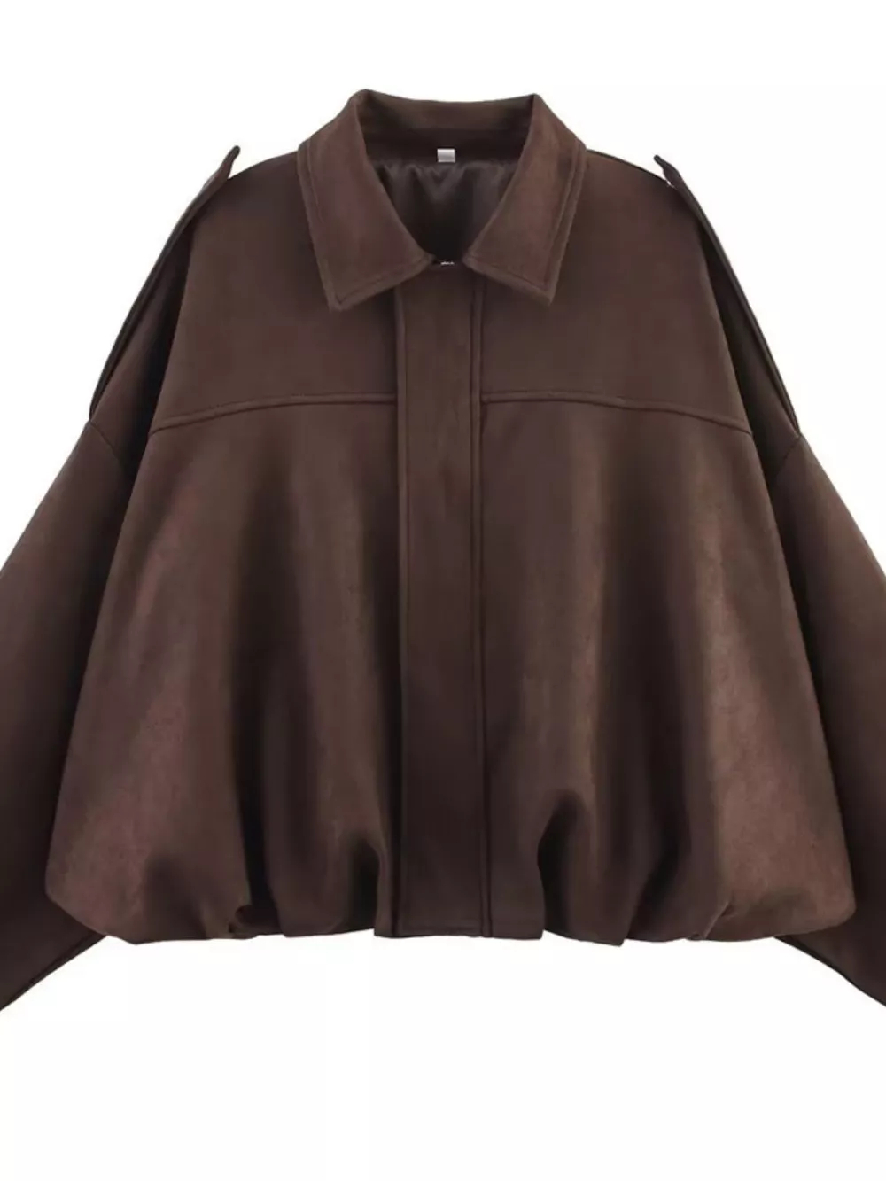 Collared Neck Dropped Shoulder Jacket, image 9