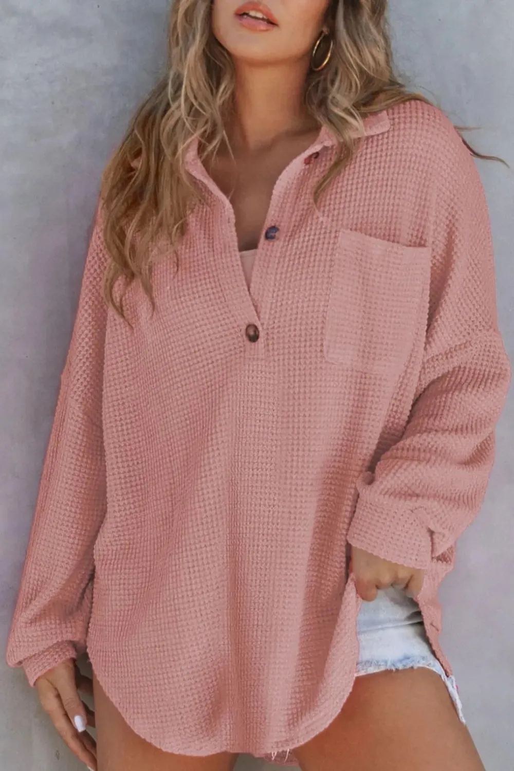 Half Button Long Sleeve Sweatshirt, image 6