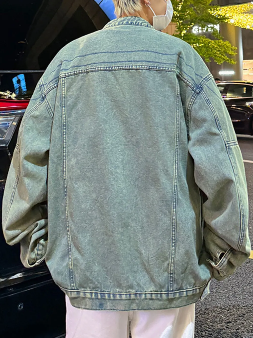 Men's Plus Size Zip Up Long Sleeve Denim Jacket, image 7