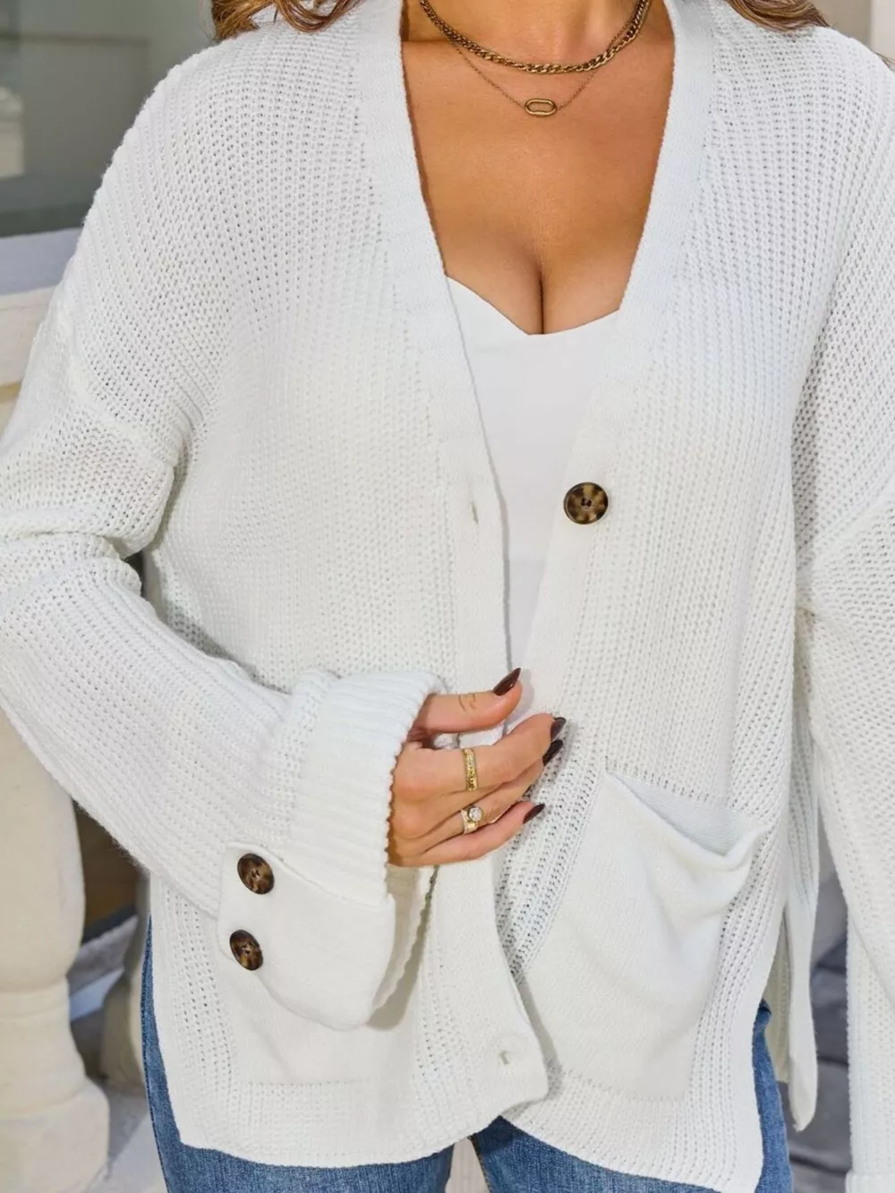 Oversized Knit Button-Down Cardigan, image 23