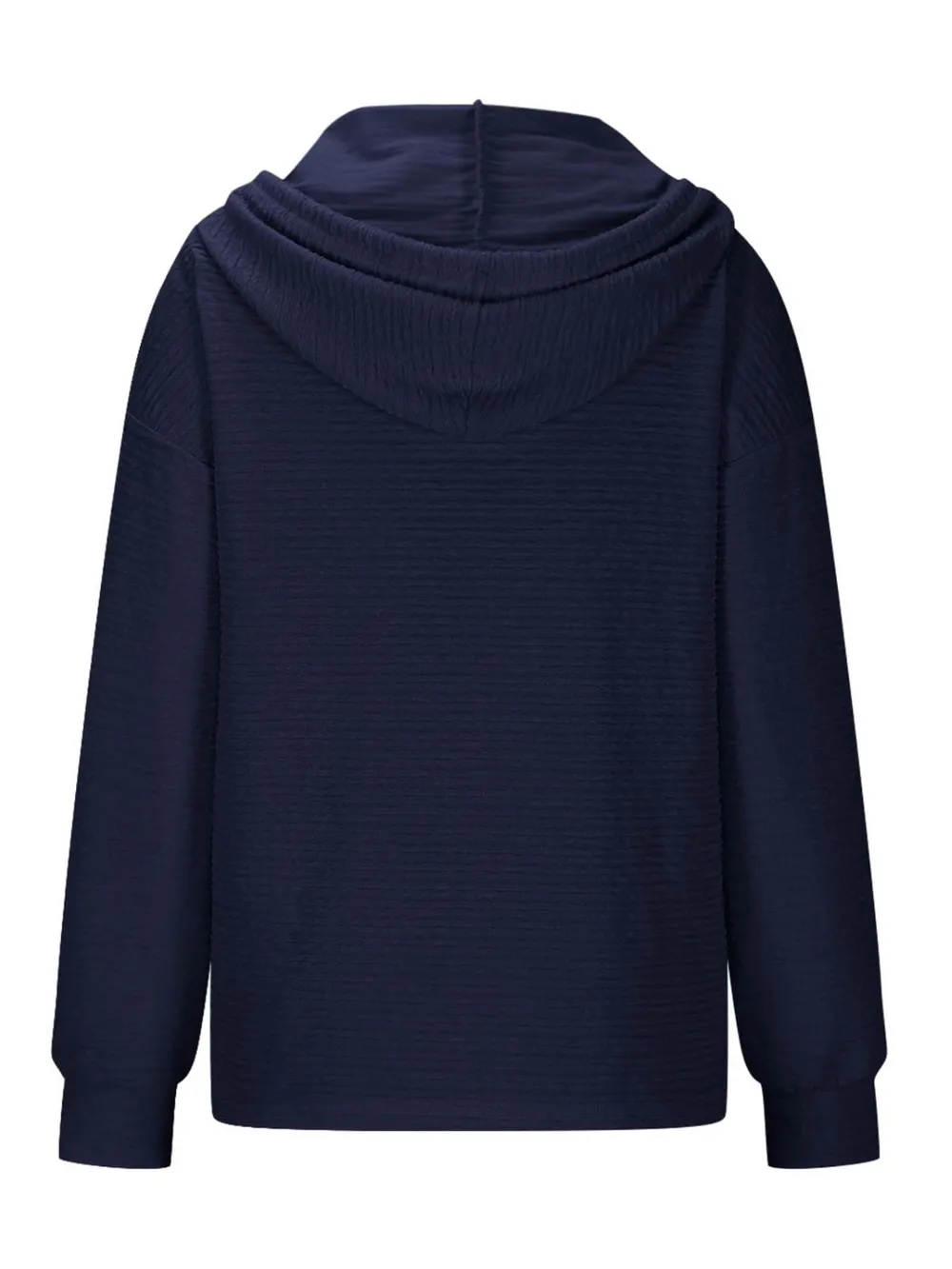 Drawstring Quarter Button Long Sleeve Hoodie, image 29