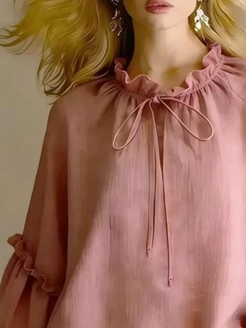 Frill Balloon Sleeve Blouse, image 7
