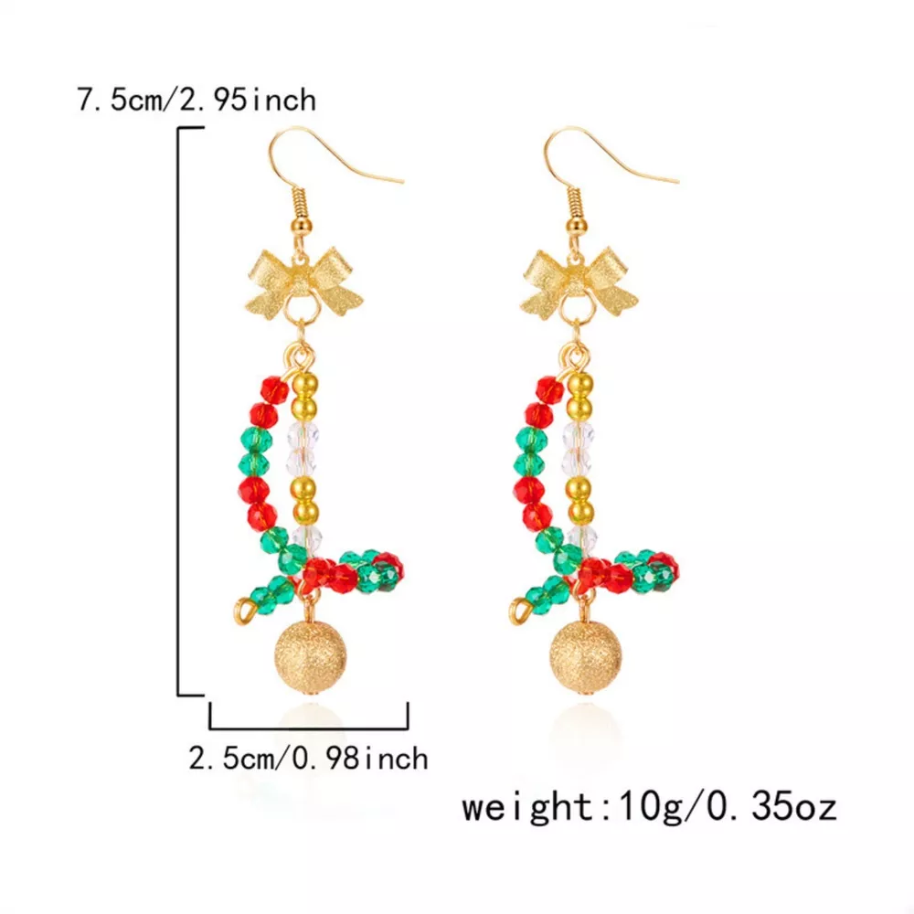 18K Gold-Plated Bead Bow Earrings, image 6