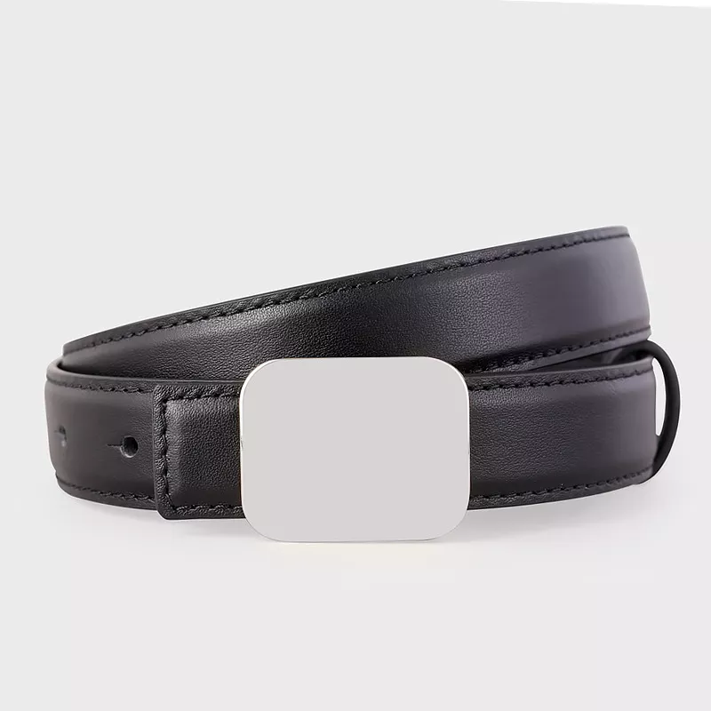 Square Buckle Leather Belt