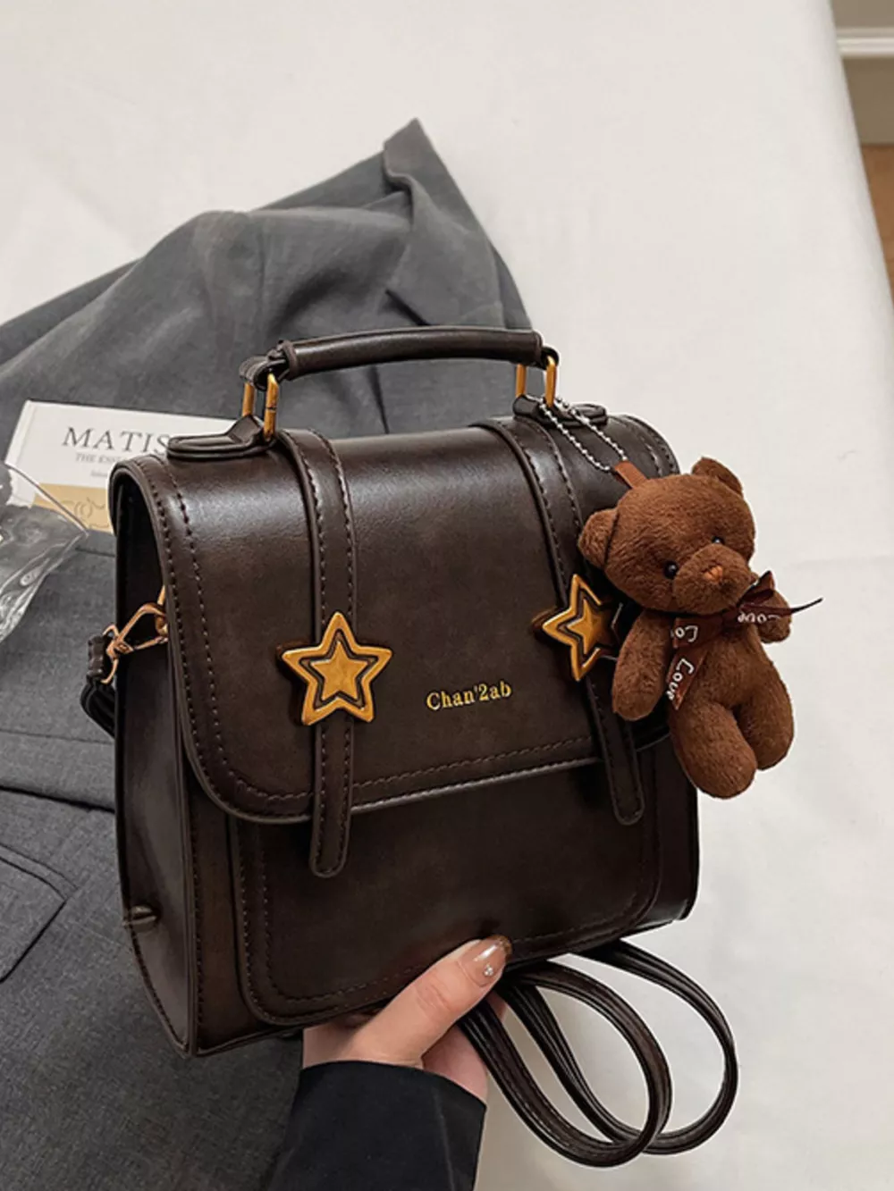 Star-Embellished Convertible Backpack Bag, image 5