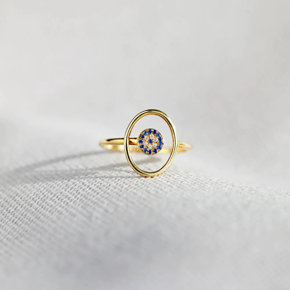 925 Sterling Silver Evil Eye Ring, image 4