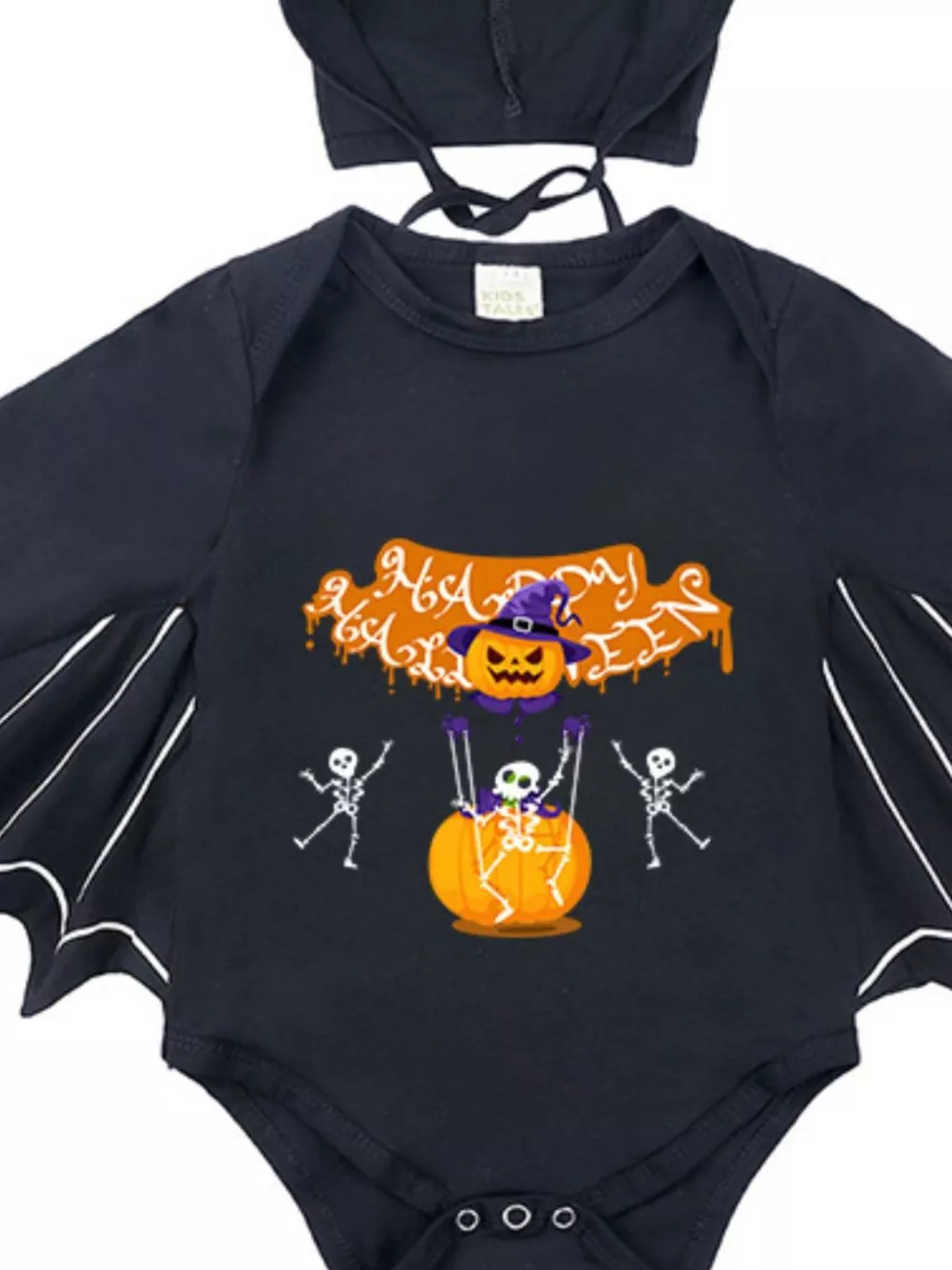 Children's Halloween Bat Bodysuit & Hat Costume Set, image 11