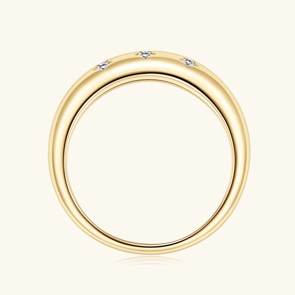 925 Sterling Silver Inlaid Moissanite Star Ring, image 5