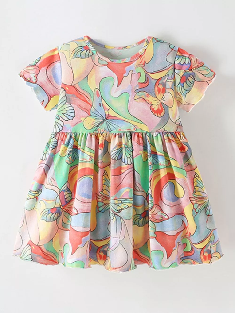 Children's Butterfly Print Short Sleeve Dress, image 2