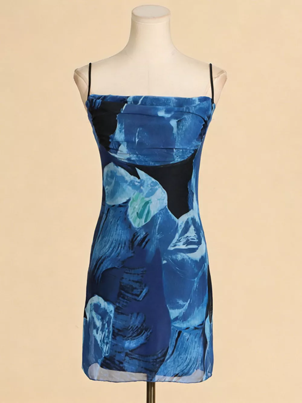 Printed Spaghetti Strap Mini Dress, image 6