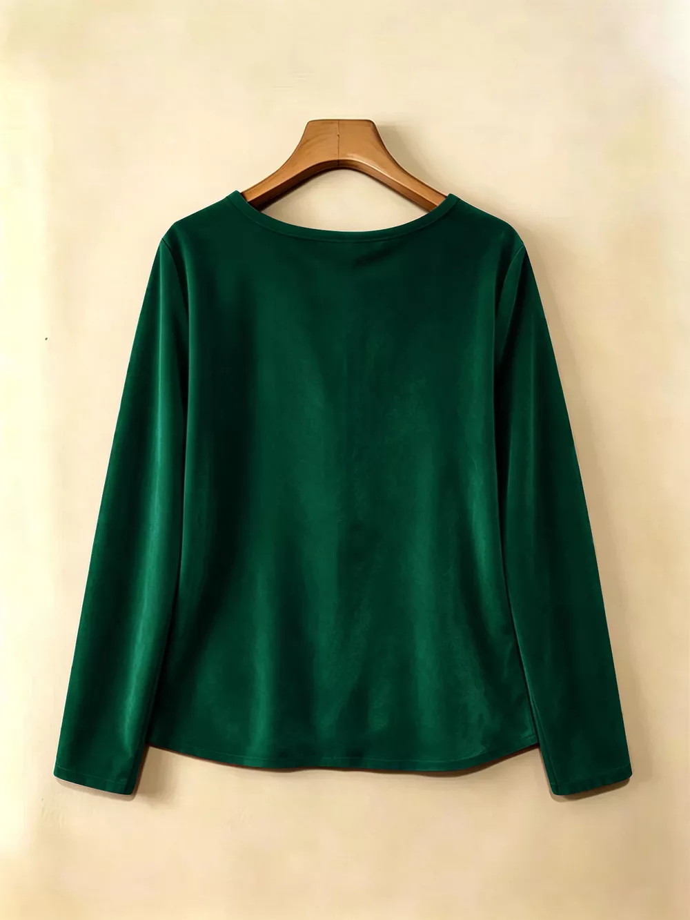 Velvet Long Sleeve Ruched Top, image 6