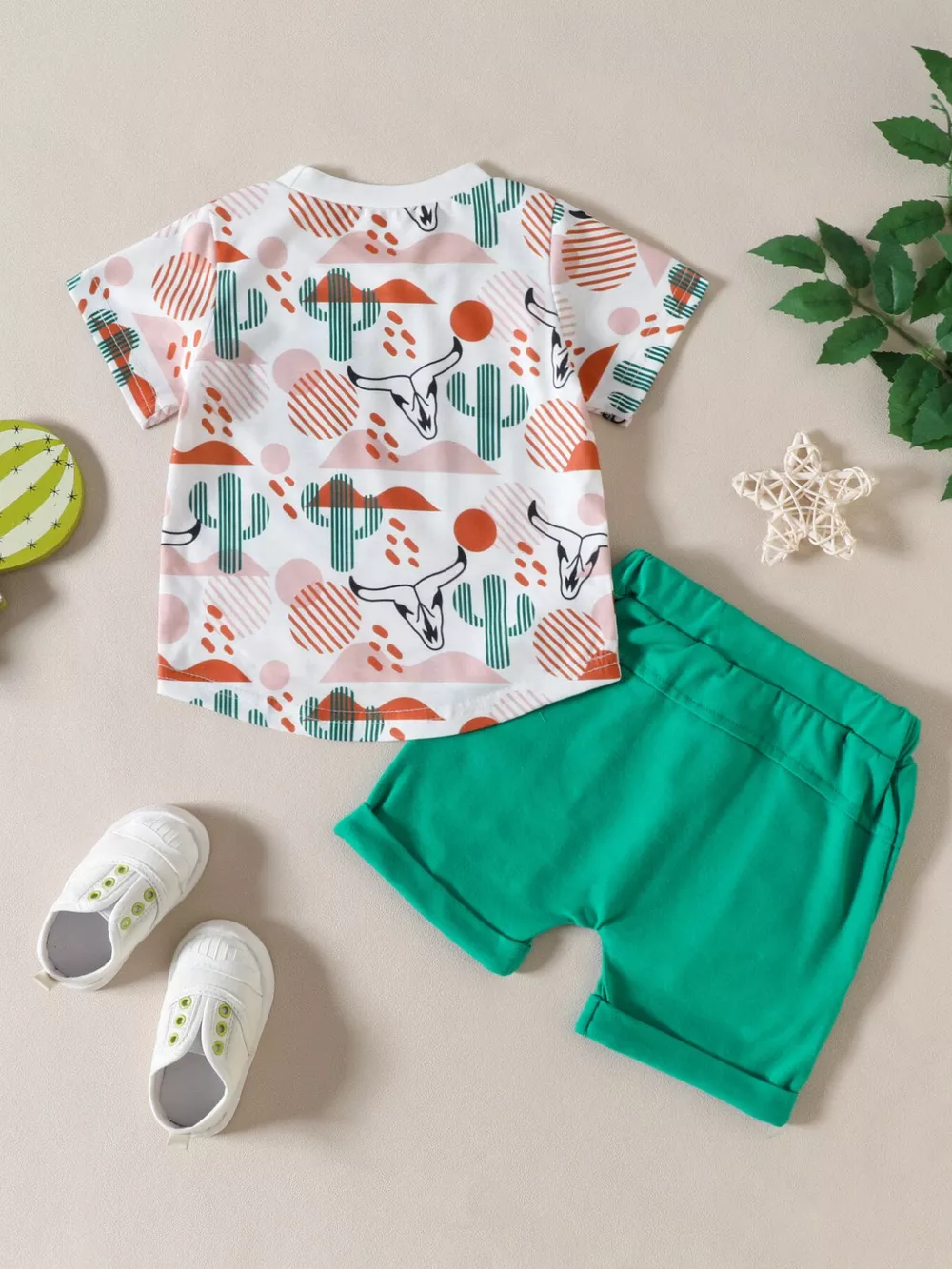 Children's Cactus Cowboy Print Pocket Tee & Shorts Set, image 12