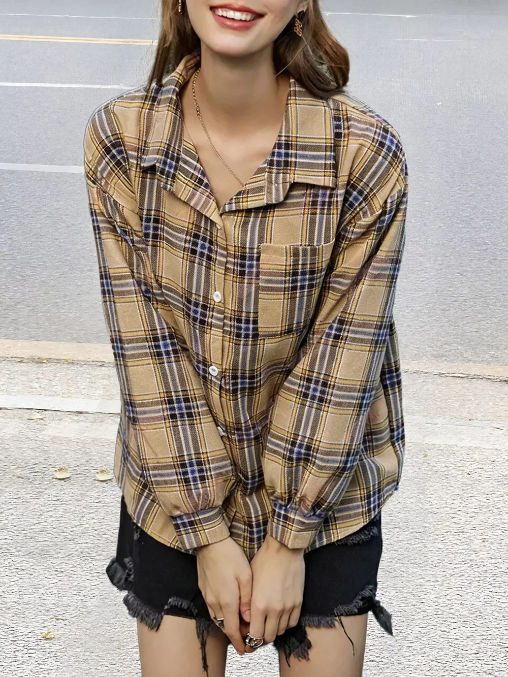 Plaid Button Up Long Sleeve Shirt, image 2