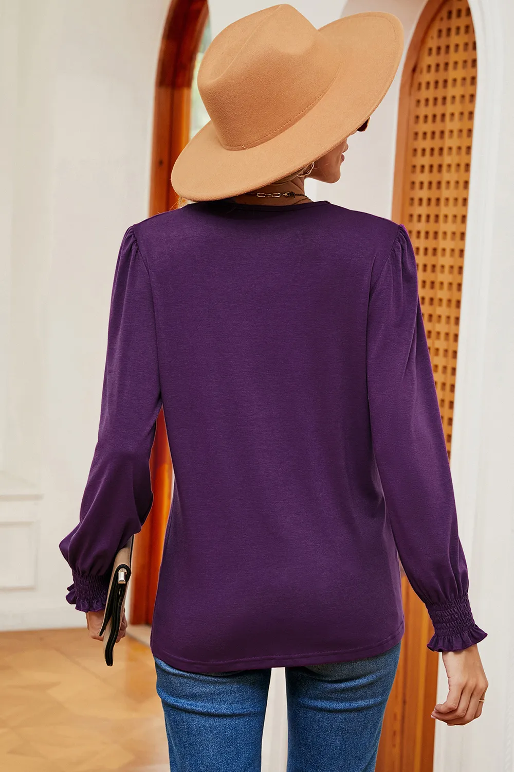 V-Neck Long Sleeve T-Shirt, image 20