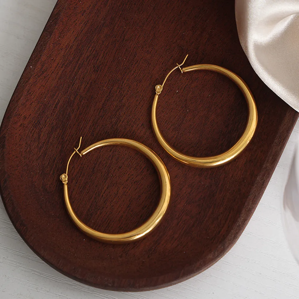 18K Gold-Plated Hoop Earrings, image 5
