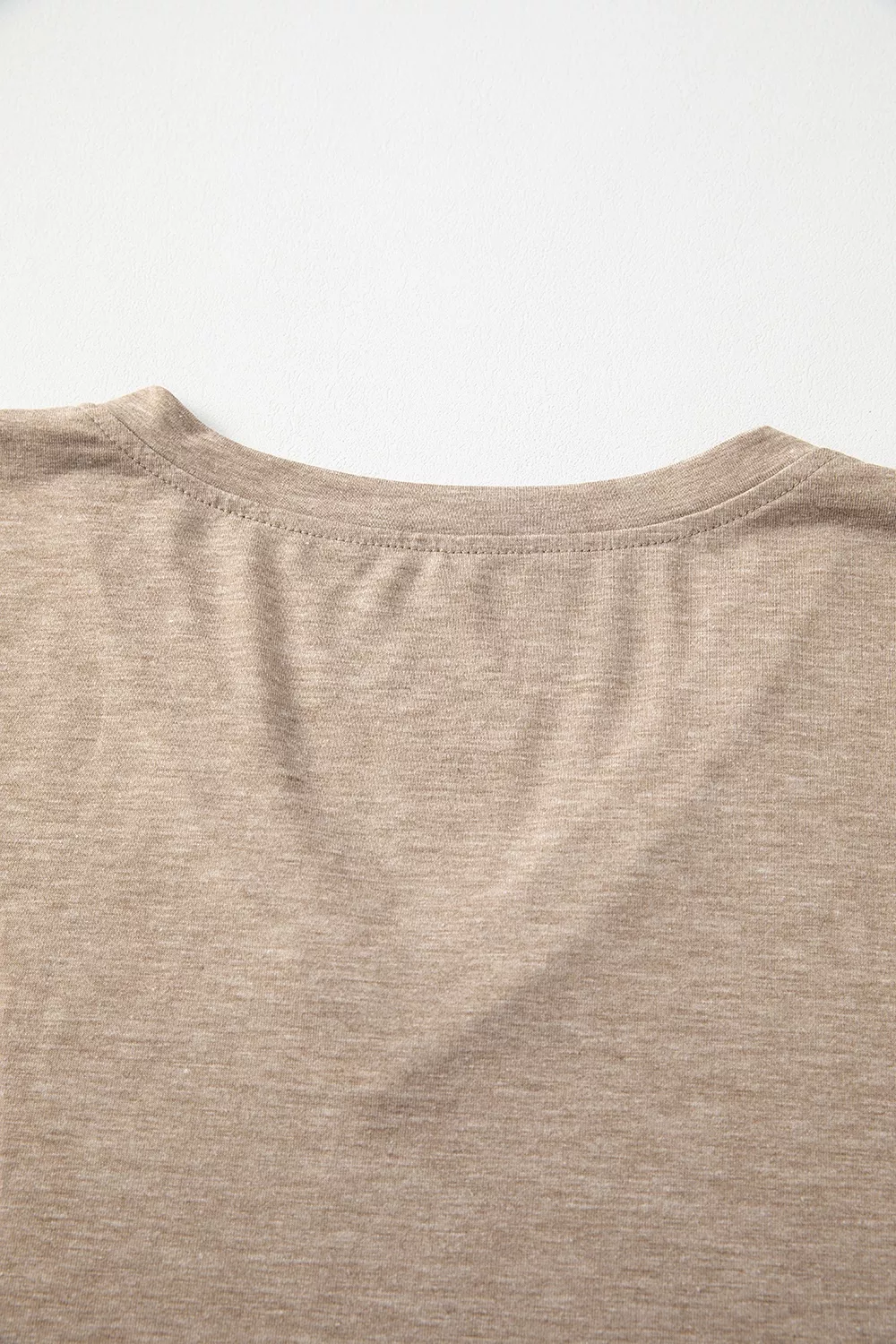 Solid Color V Neck Long Sleeve Stretchy Top, image 10