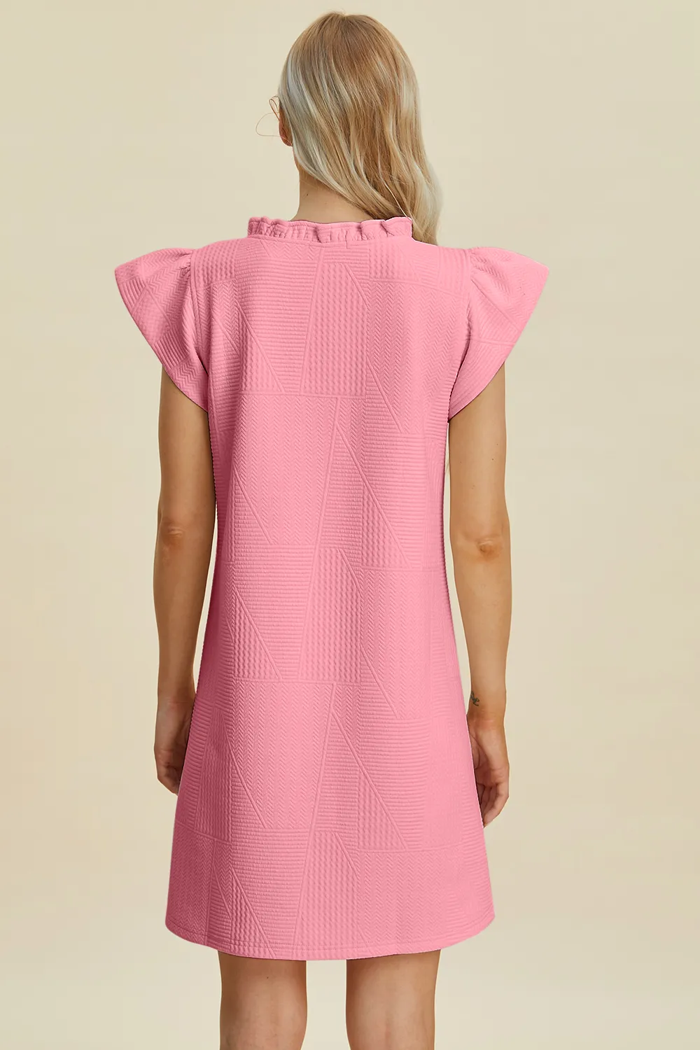 Full Size Ruffled V-Neck Cap Sleeve Dress, image 14
