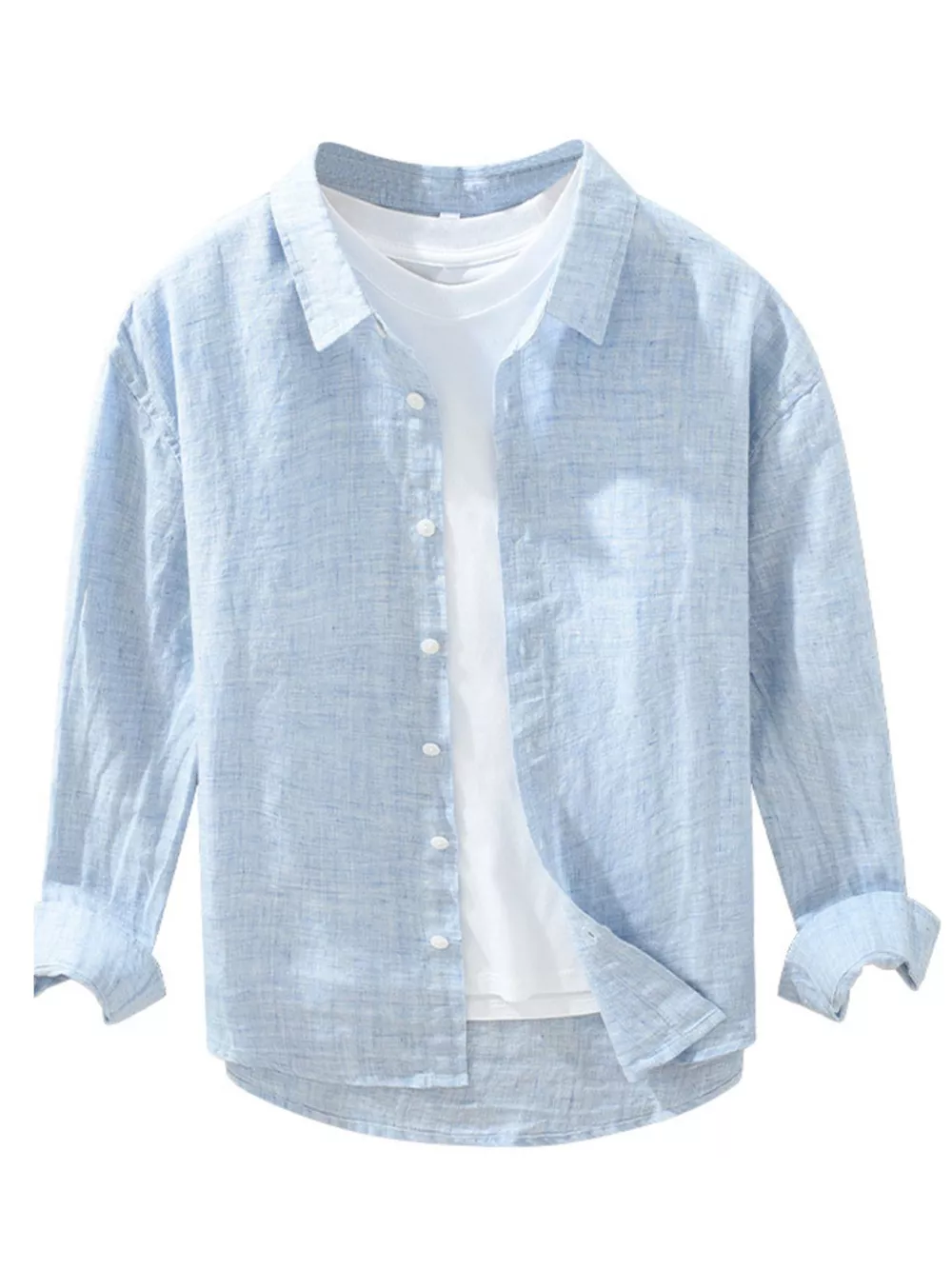 Men's Plus Size Button Up Long Sleeve Shirt, image 3