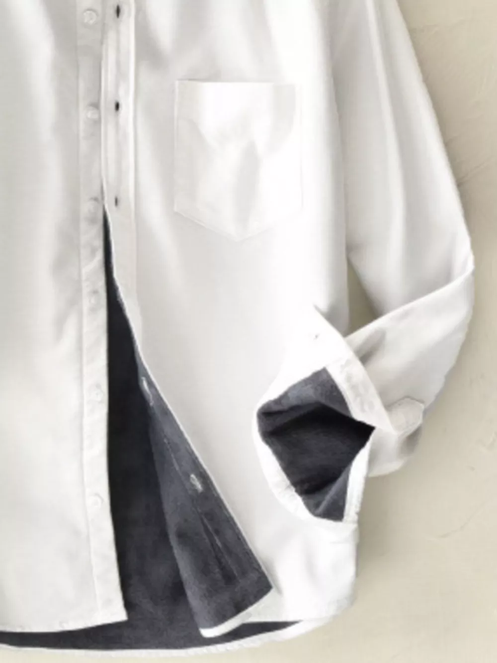 Men's Plus Size Casual Fleece Lined Button Up Shirt, image 4