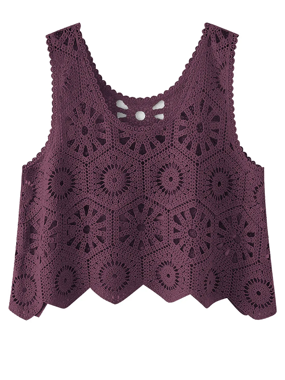 Openwork Round Neck Knit Vest, image 13