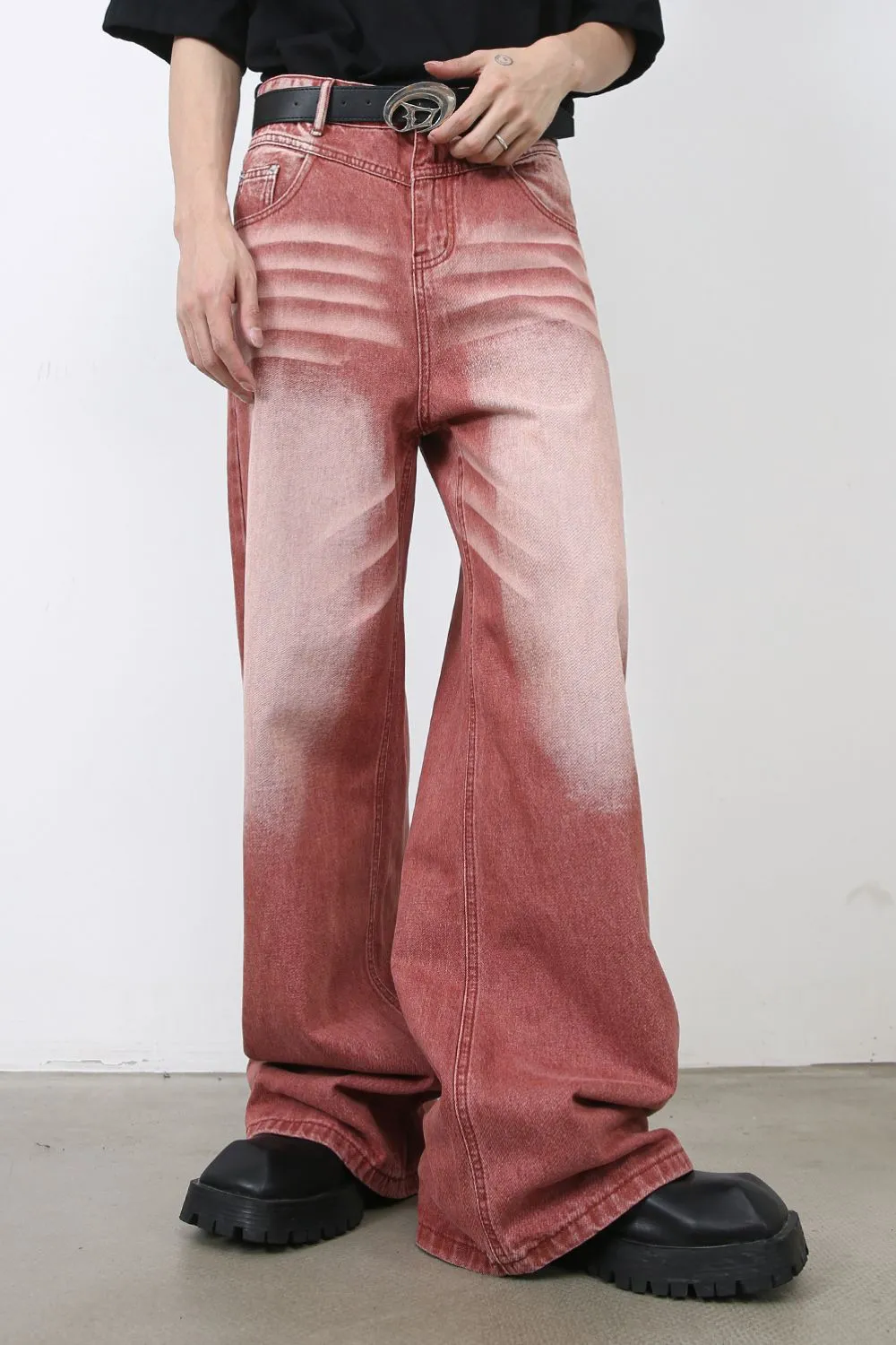 Men's Wide Leg Jeans with Pockets, image 4