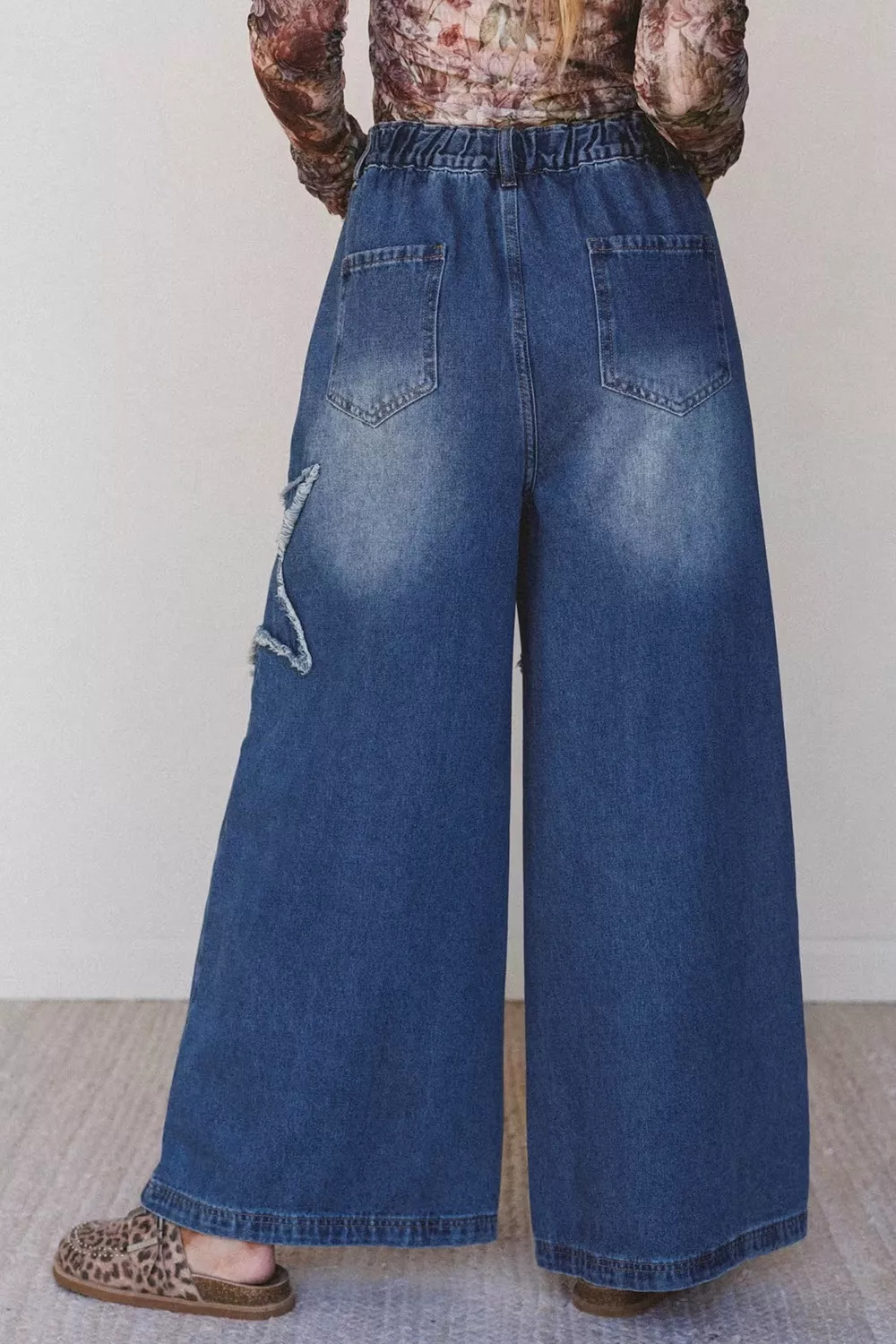 Star Decorated Wide Leg Jeans, image 5