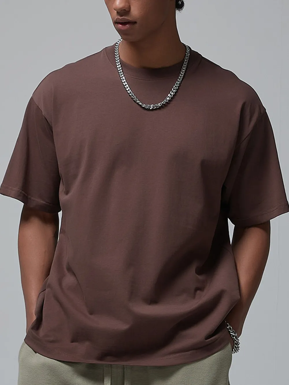 Men's Oversized Casual Round Neck T-Shirt, image 4