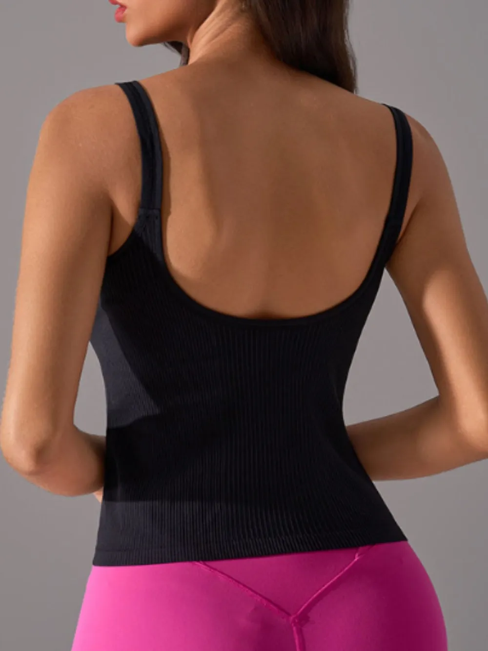 Scoop Neck Active Tank with Detachable Chest Pads, image 4