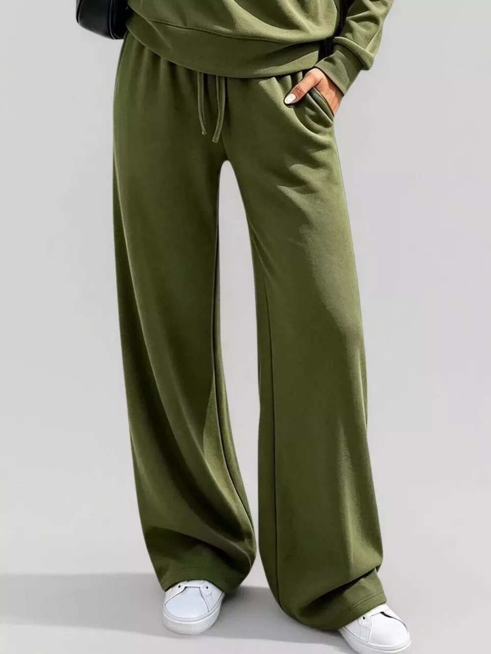 Button Detail Dropped Shoulder Top and Pants Set, image 20