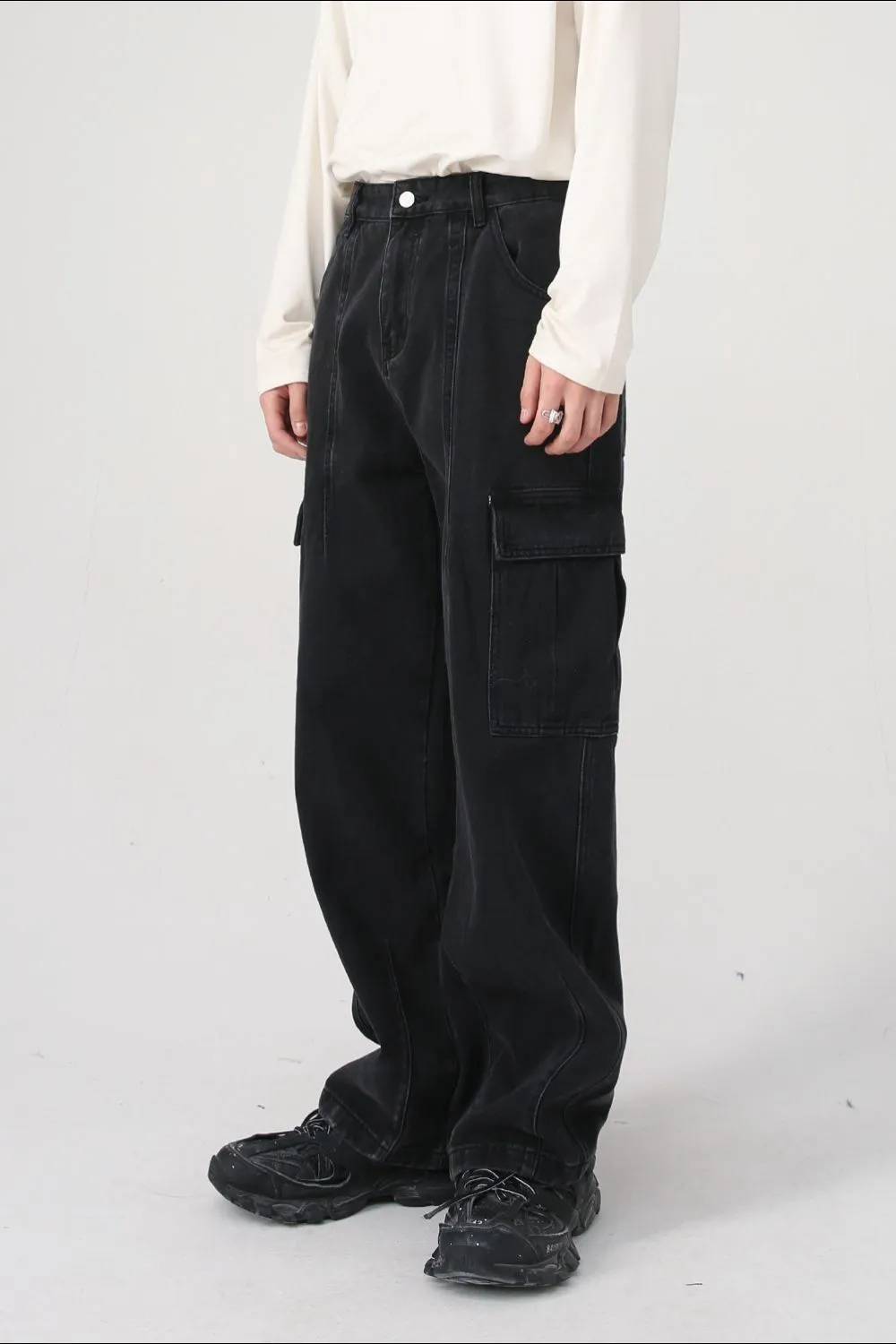 Wide Leg Jeans with Pockets, image 4